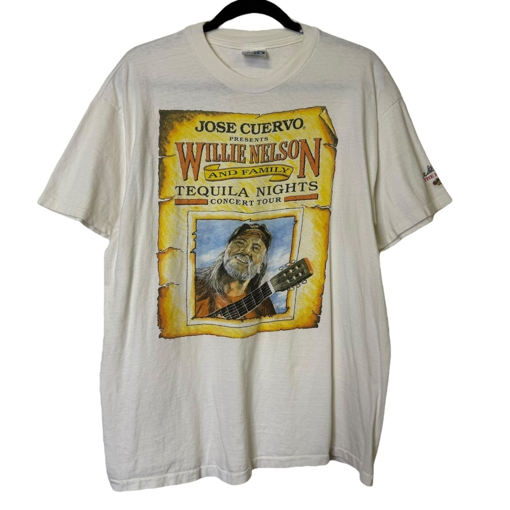 Vintage 90s Willie Nelson Tequila Nights Concert Tour Jose Cuervo T-Shirt